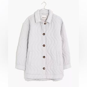 Madewell Quilted Belrose Shirt-Jacket in Cool Fog
